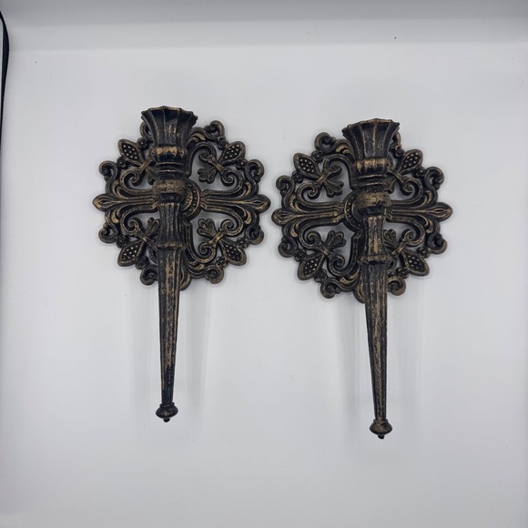 Dart Industries Other - Vintage Dart Industries 1964 Wall Sconces and Frame Set Hollywood Regency Gold